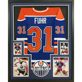 Grant Fuhr Framed Jersey Beckett Autographed Signed Edmonton Oilers