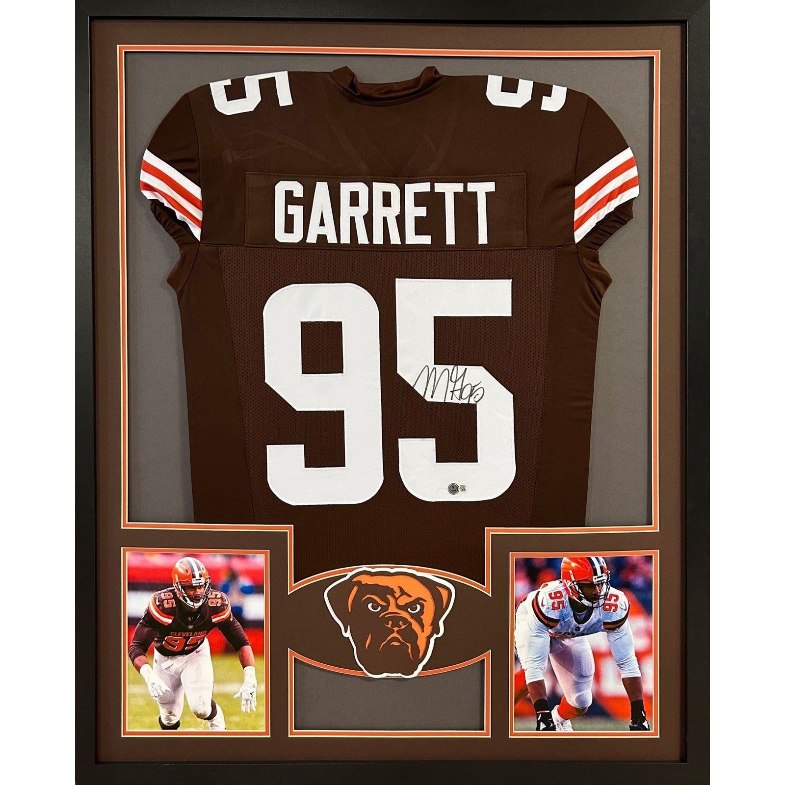 Myles Garrett Framed Signed Jersey Beckett Autographed Cleveland Browns