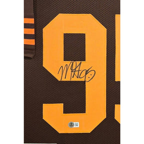 Myles Garrett Framed Signed Jersey Beckett Autographed Cleveland Browns CR