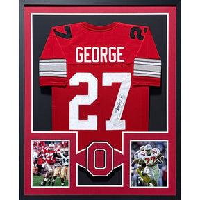 Eddie George Framed Signed Jersey JSA Autographed Ohio State Buckeyes BS