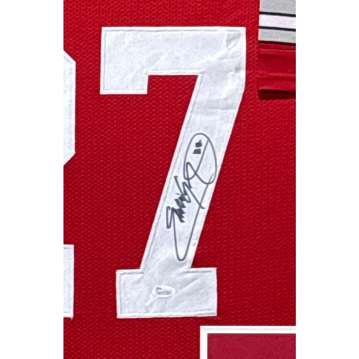 Eddie George Framed Signed Jersey JSA Autographed Ohio State Buckeyes BS