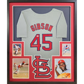 Bob Gibson Framed Grey Jersey JSA Autographed Signed St. Louis Cardinals