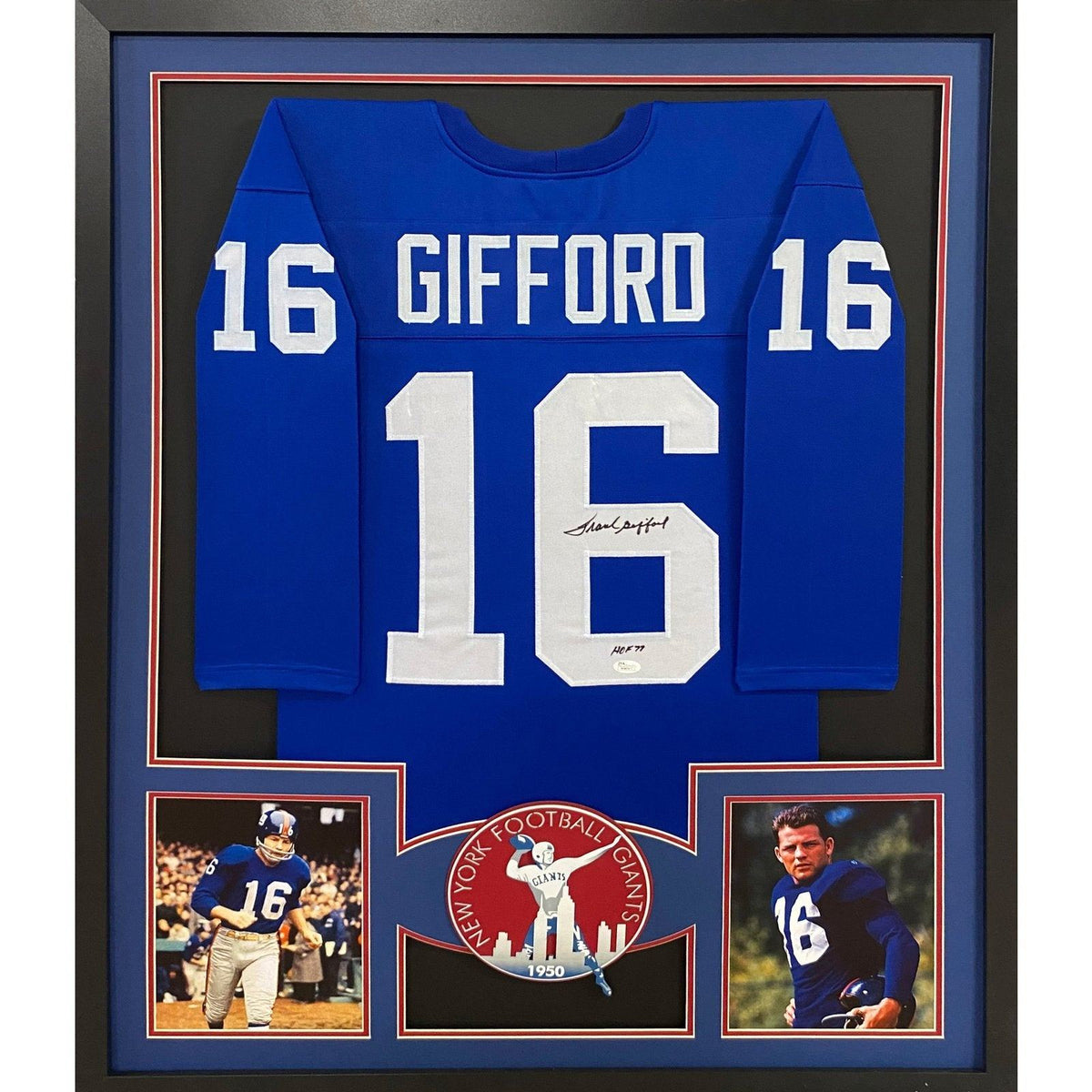 Frank Gifford Framed Jersey JSA Autographed Signed New York Giants