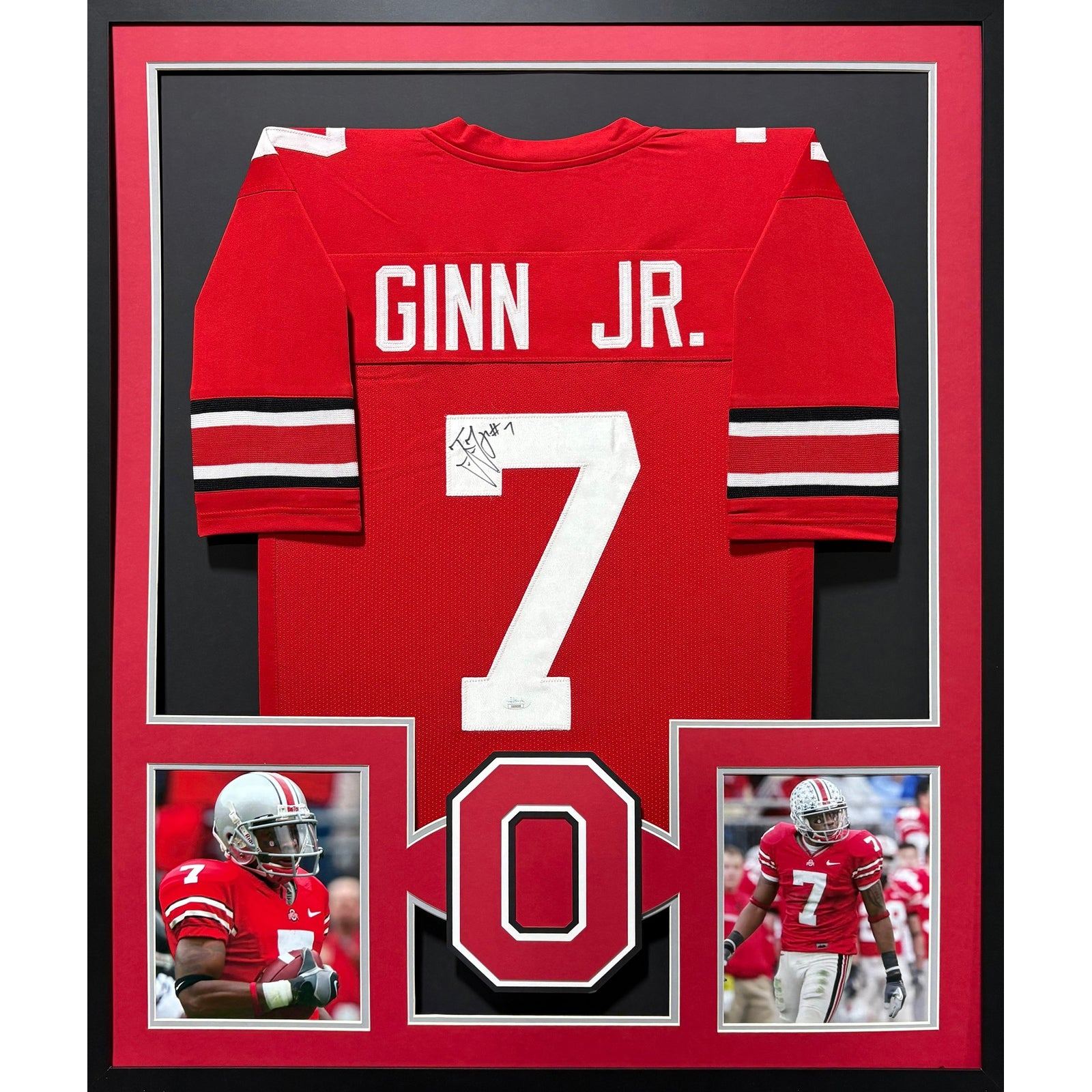 Ted Ginn Jr. Signed Framed Red Jersey JSA Autographed Ohio State OSU