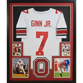 Ted Ginn Jr. Signed Framed White Jersey JSA Autographed Ohio State OSU