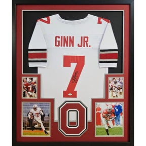Ted Ginn Jr. Signed Framed White Jersey JSA Autographed Ohio State OSU