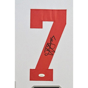 Ted Ginn Jr. Signed Framed White Jersey JSA Autographed Ohio State OSU