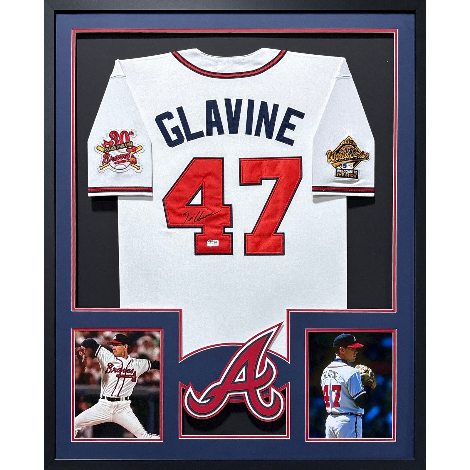 Tom Glavine Framed Signed Jersey Beckett Autographed Atlanta Braves Patches