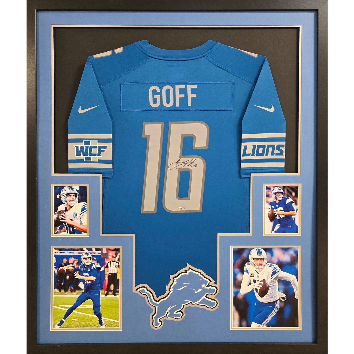 Jared Goff Framed Signed Jersey Fanatics Autographed Detroit Lions