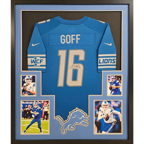 Jared Goff Framed Signed Jersey Fanatics Autographed Detroit Lions