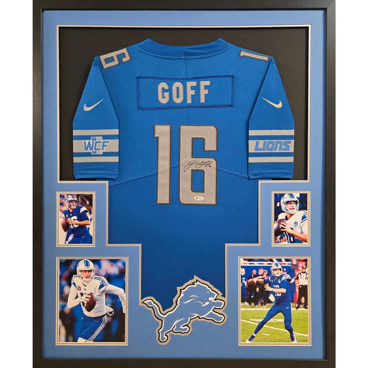 Jared Goff Framed Signed Jersey Beckett Autographed Detroit Lions