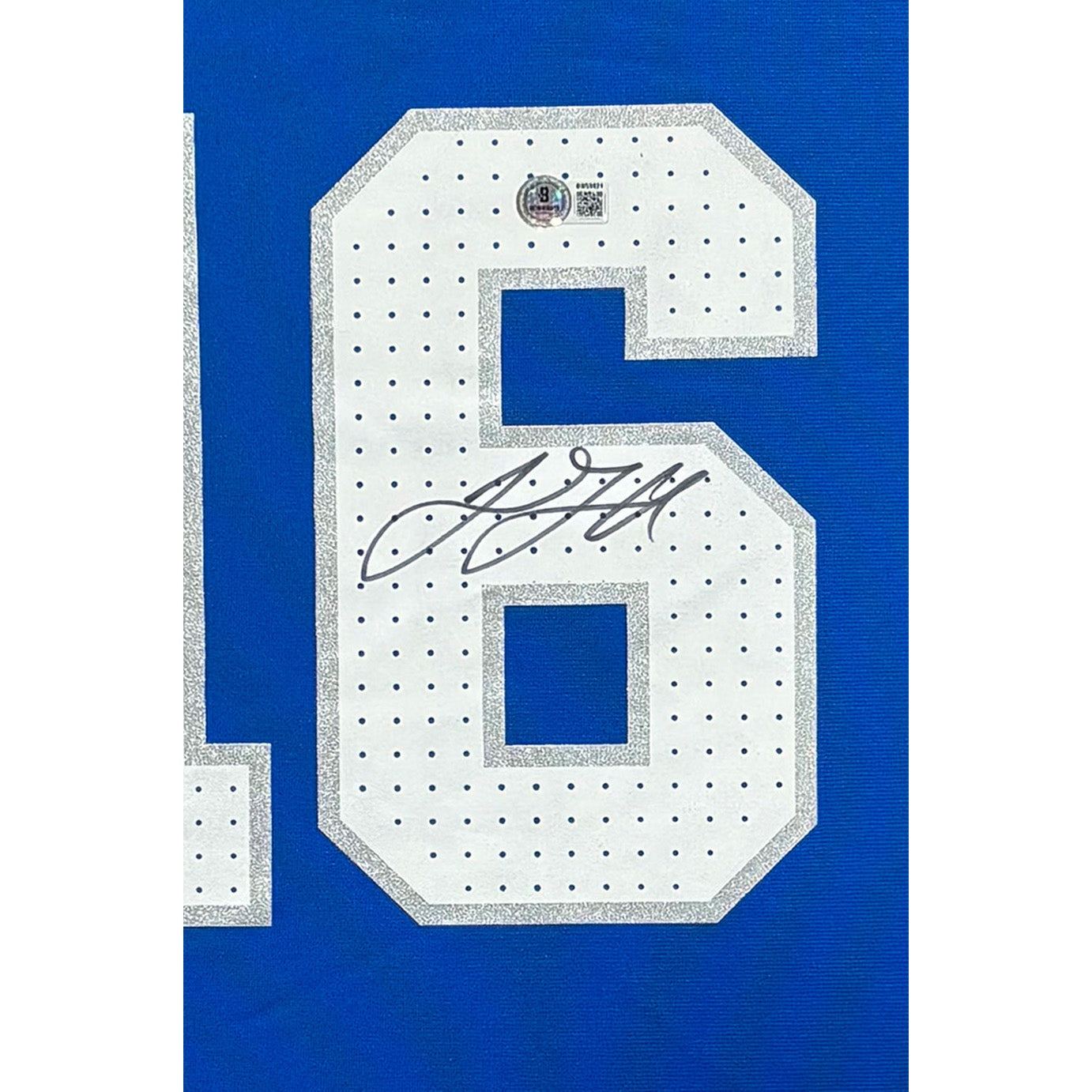 Jared Goff Framed Signed Jersey Beckett Autographed Detroit Lions 2P