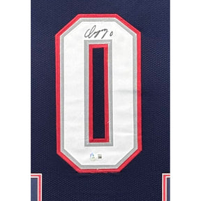 Christian Gonzalez Framed Signed Jersey Beckett Autographed Patriots