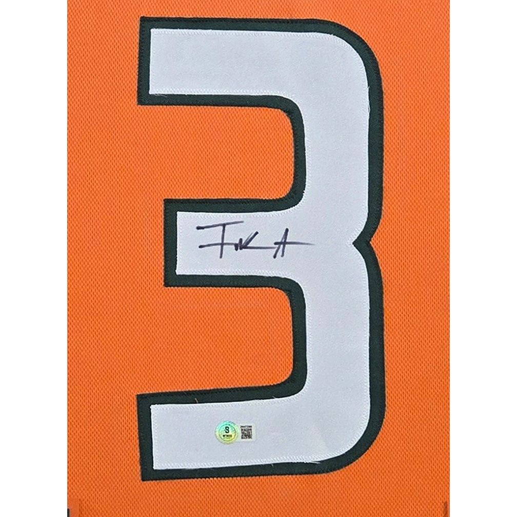 Frank Gore Framed Signed Orange Jersey Beckett Autographed Miami Hurricanes