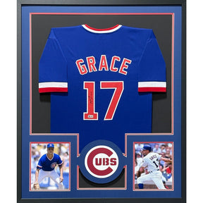 Mark Grace Framed Jersey Beckett Autographed Signed Chicago Cubs Stripes