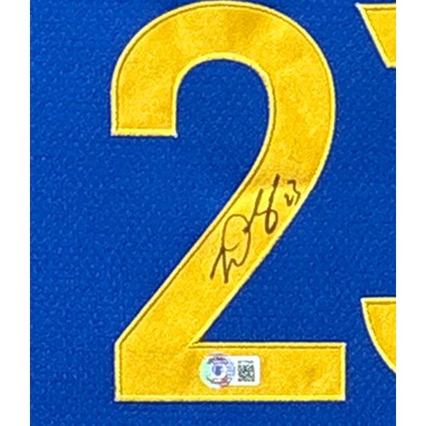 Draymond Green Framed Blue Jersey Autographed Signed Warriors Beckett