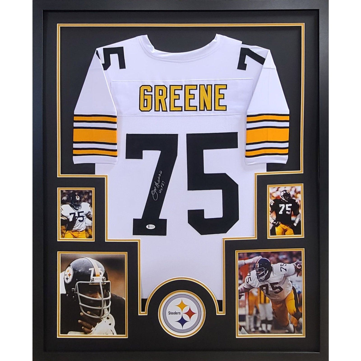 Joe Greene Framed Signed White Jersey JSA Autographed Pittsburgh Steelers