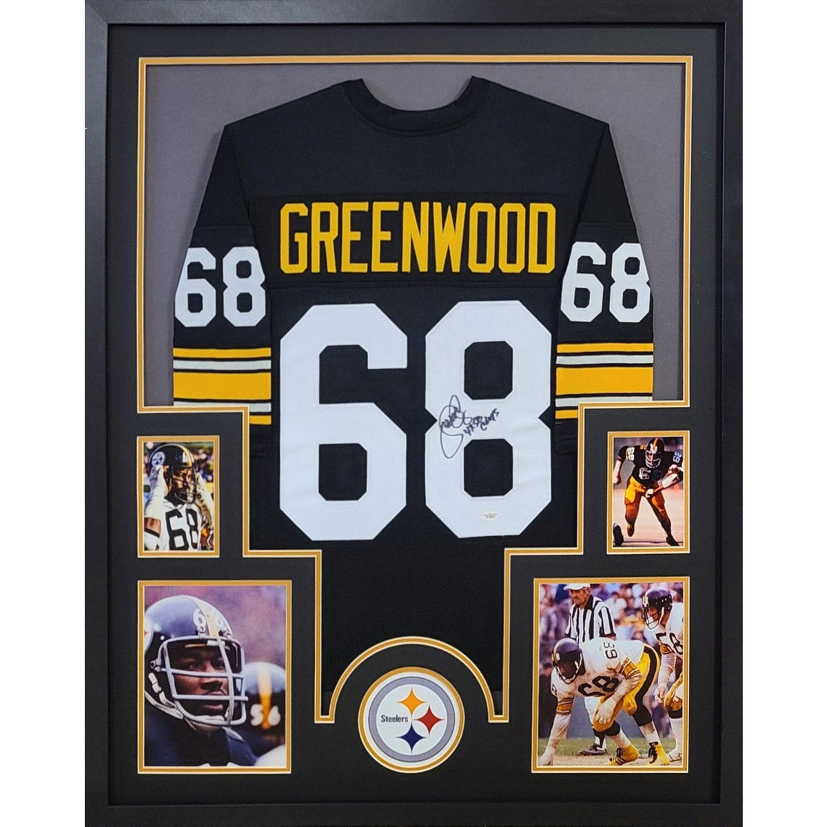 L.C. Greenwood Framed Signed Jersey JSA Autographed Pittsburgh Steelers LC