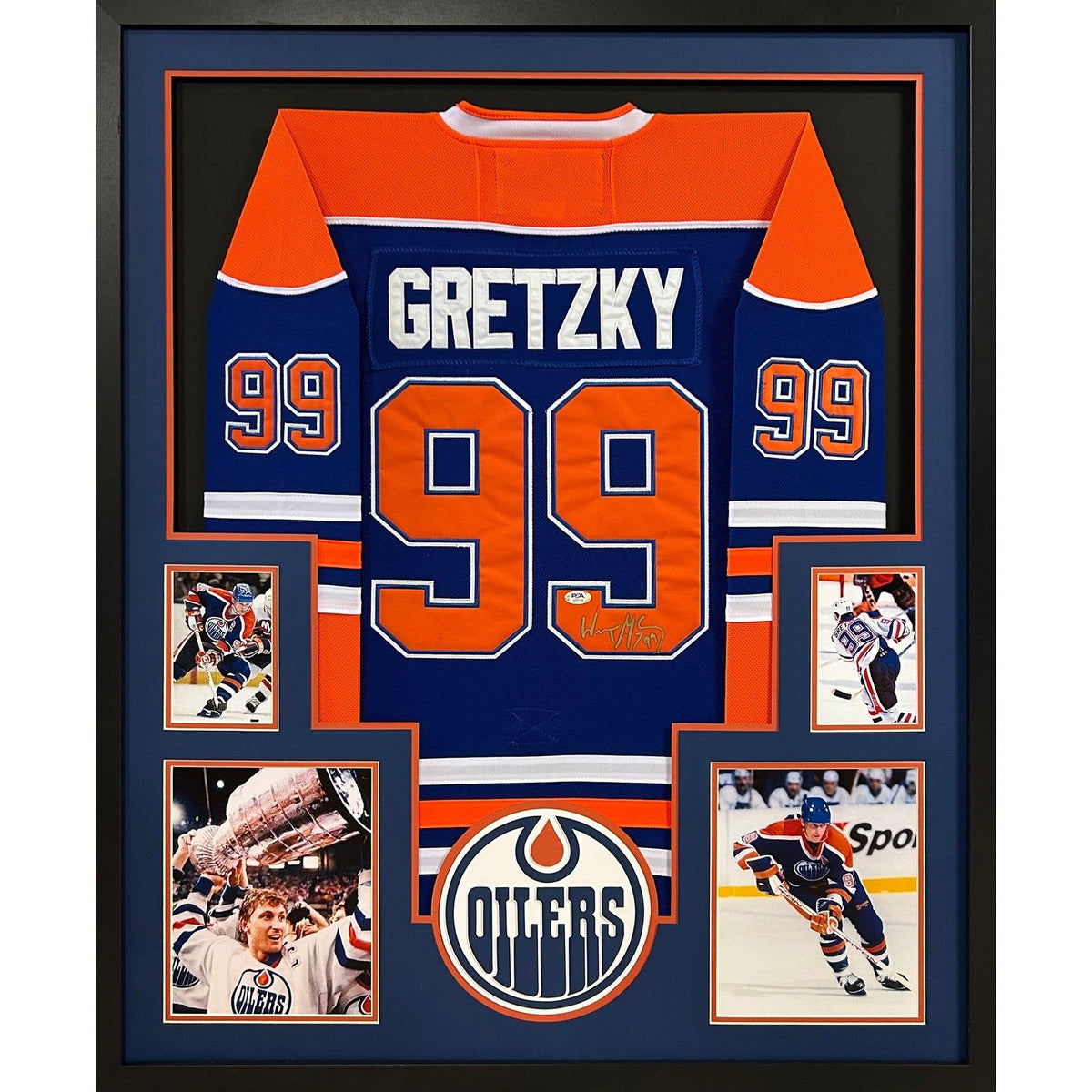 Wayne Gretzky Framed Signed Edmonton Oilers Jersey PSA/DNA COA Autographed