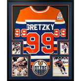 Wayne Gretzky Framed Signed Edmonton Oilers Blue Jersey UDA COA