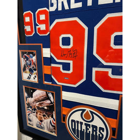 Wayne Gretzky Framed Signed Edmonton Oilers Blue Jersey UDA COA