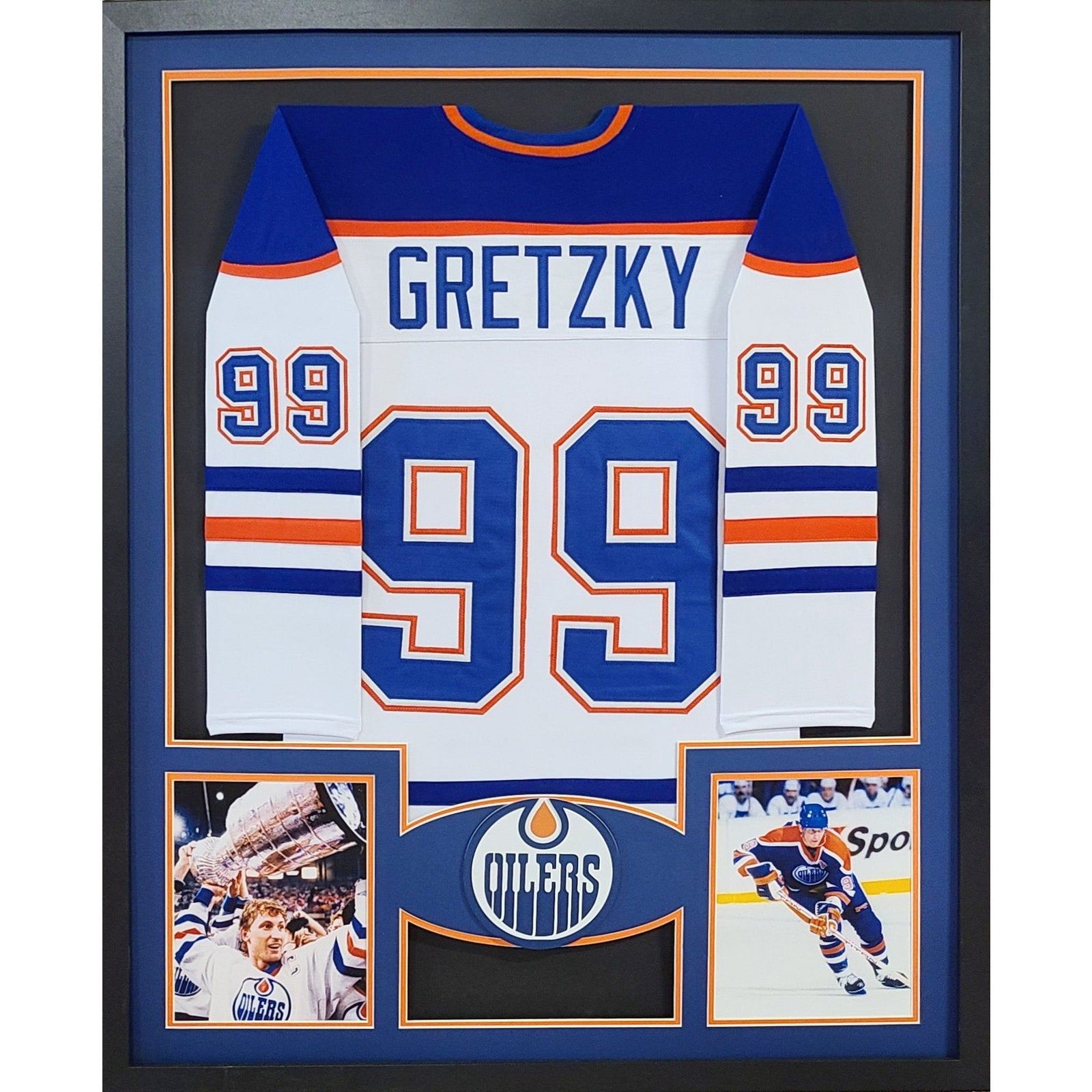 Wayne Gretzky UNSIGNED Framed Jersey White Edmonton Oilers