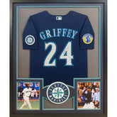Ken Griffey Jr. Framed Signed Navy Jersey Beckett Autographed Seattle Mariners