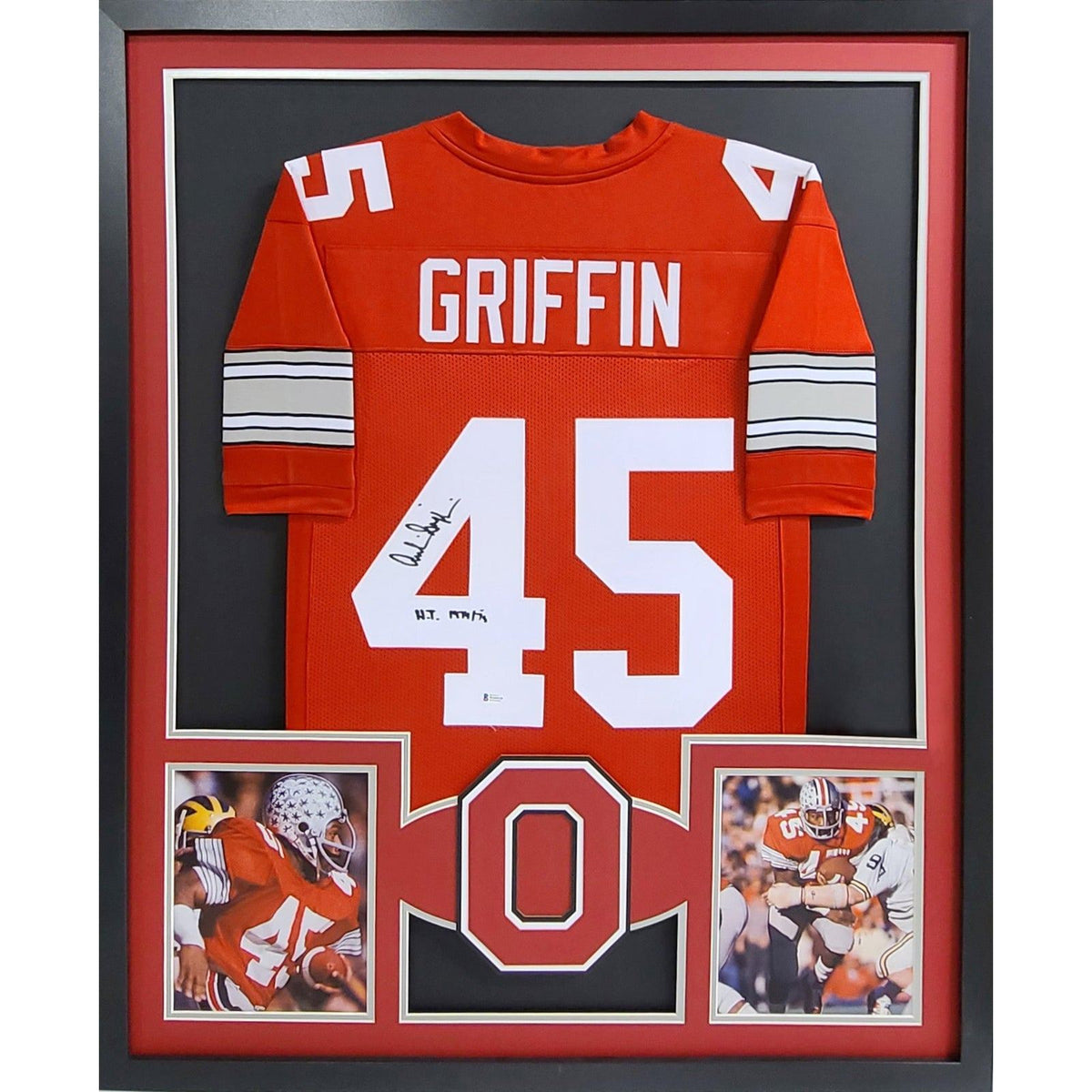 Archie Griffin Framed Signed Jersey Beckett Autographed Ohio State Heisman