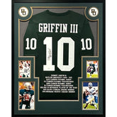 Robert Griffin Signed Framed Baylor Green Stat Jersey Autographed RG III JSA