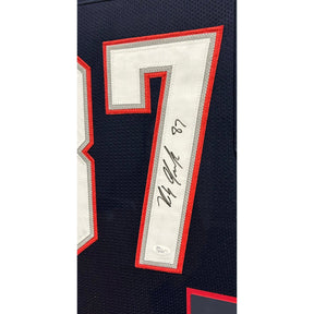 Rob Gronkowski Framed Signed Patriots Blue Jersey JSA Autographed 4P