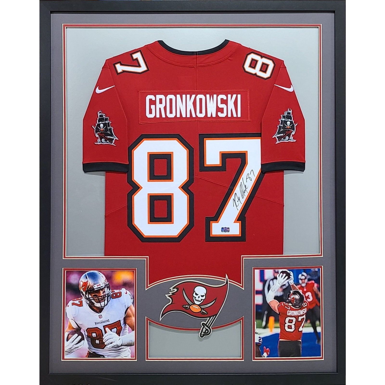 Rob Gronkowski Framed Signed Buccaneers Jersey Radtke Autographed