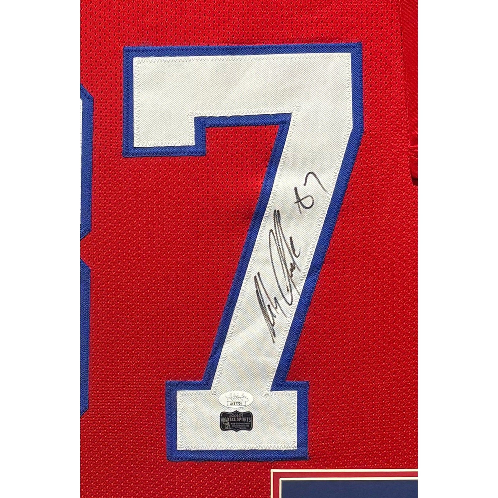 Rob Gronkowski Framed Signed Patriots Red Jersey JSA Autographed