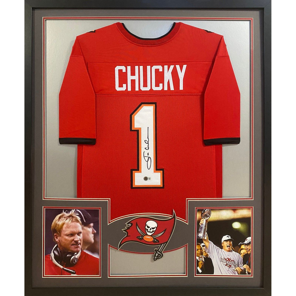 Jon Gruden Framed Signed Jersey Beckett Autographed Tampa Bay Buccaneers