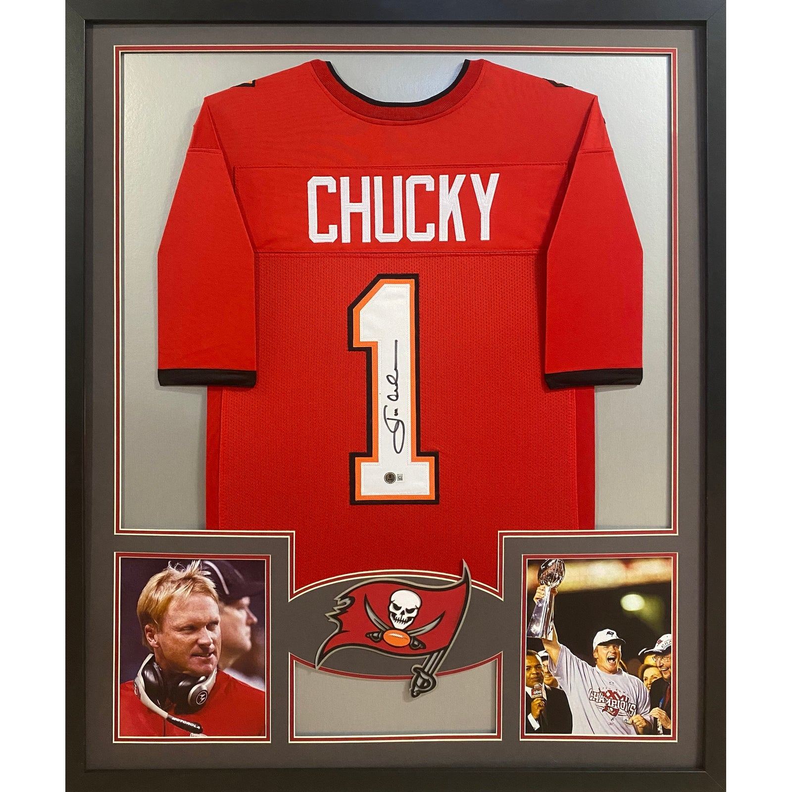Jon Gruden Framed Signed Jersey Beckett Autographed Tampa Bay Buccaneers