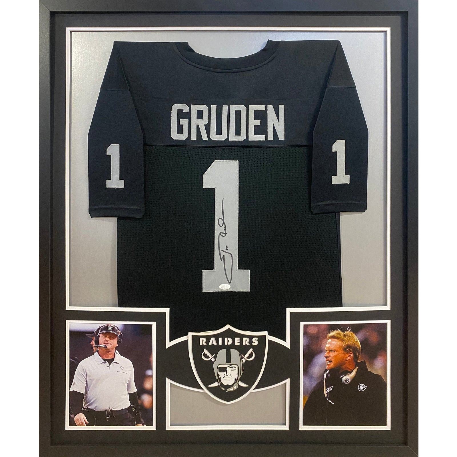 Jon Gruden Framed Signed Jersey JSA Autographed Raiders