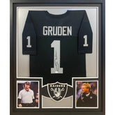 Jon Gruden Framed Signed Jersey JSA Autographed Raiders