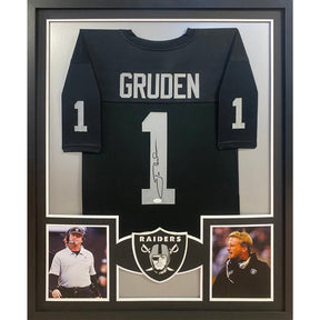 Jon Gruden Framed Signed Jersey JSA Autographed Raiders