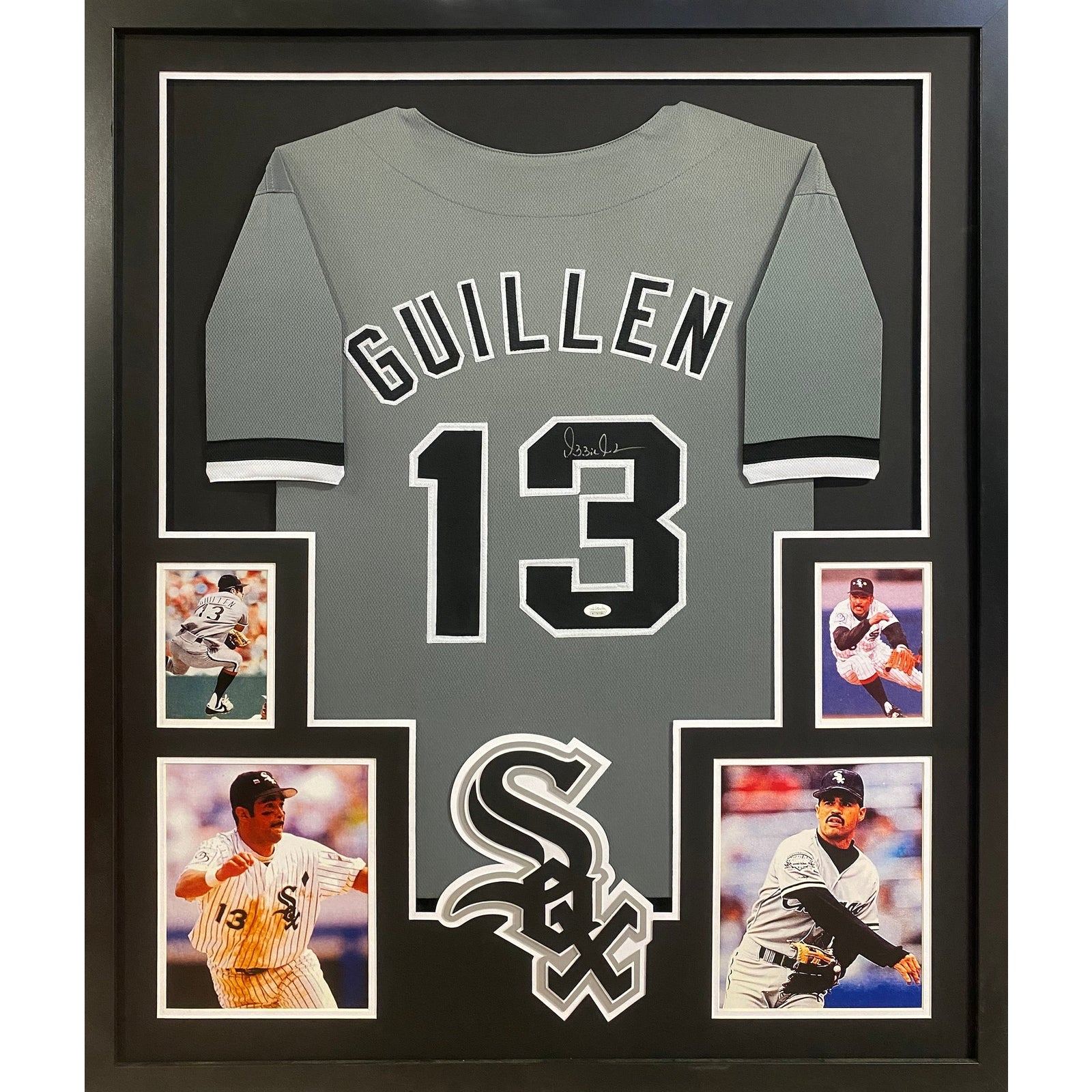 Ozzie Guillen Signed Framed Grey Jersey JSA Autographed Chicago White Sox