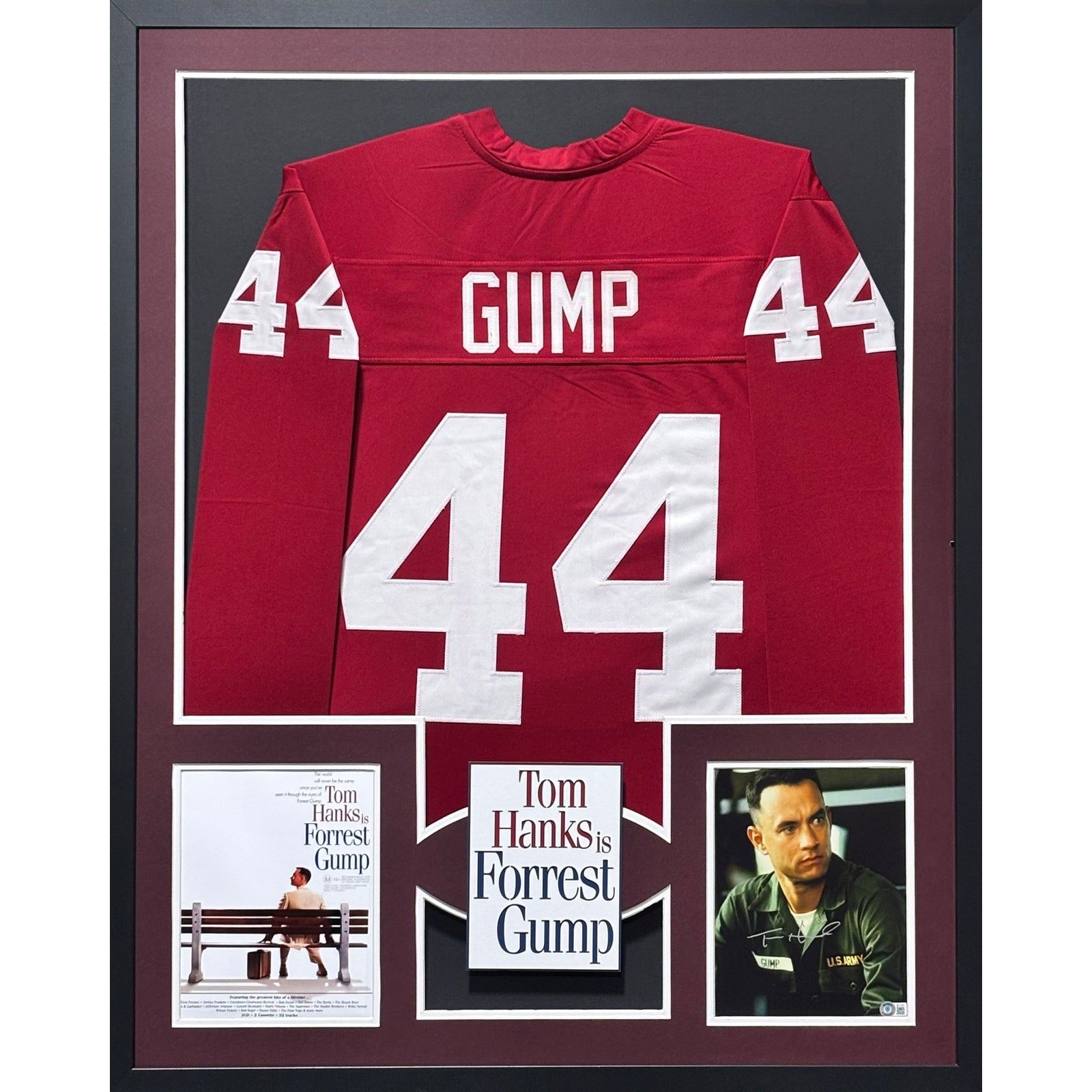 Forrest Gump Framed Jersey Tom Hanks Autographed 8x10 Photo Beckett Signed