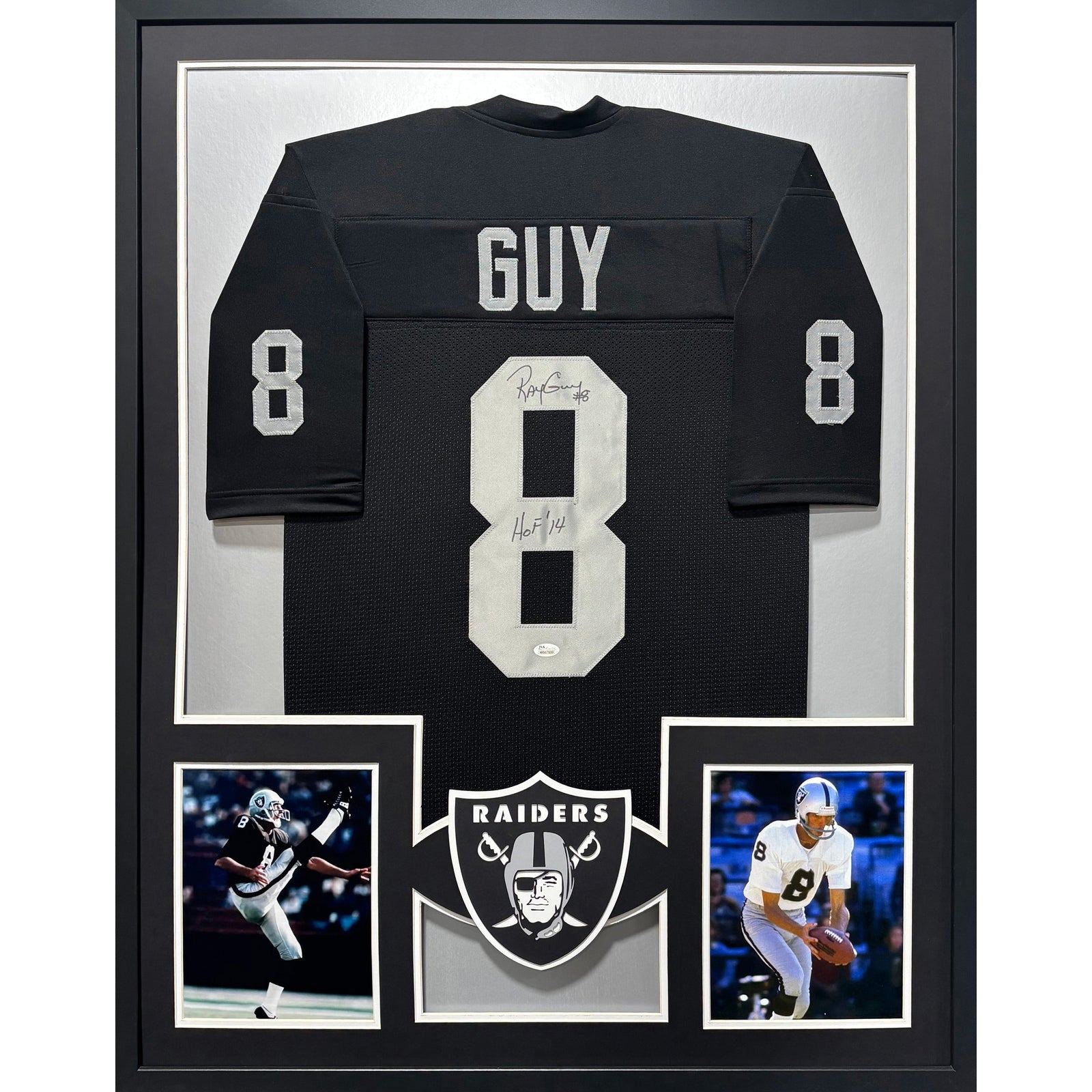 Ray Guy Framed Jersey JSA Autographed Signed Oakland Raiders