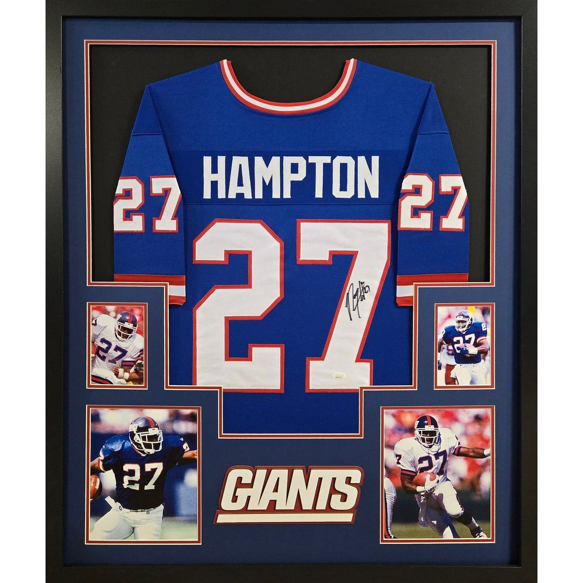 Rodney Hampton Framed Signed New York Giants Jersey JSA Autographed