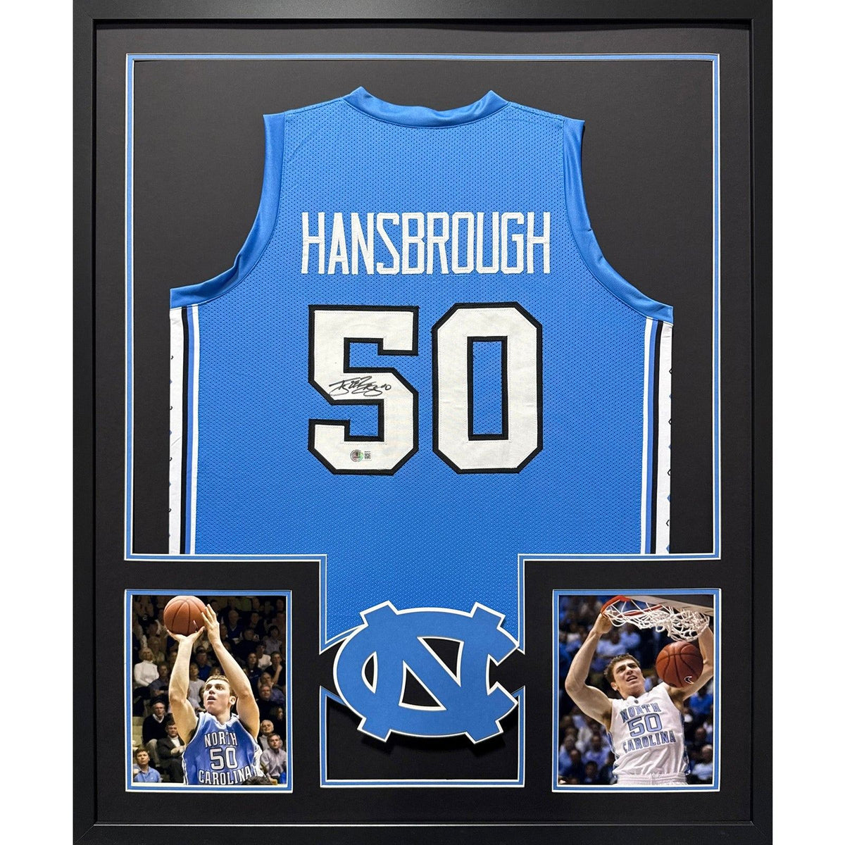 Tyler Hansbrough Signed Framed UNC Jersey Autographed North Carolina Beckett