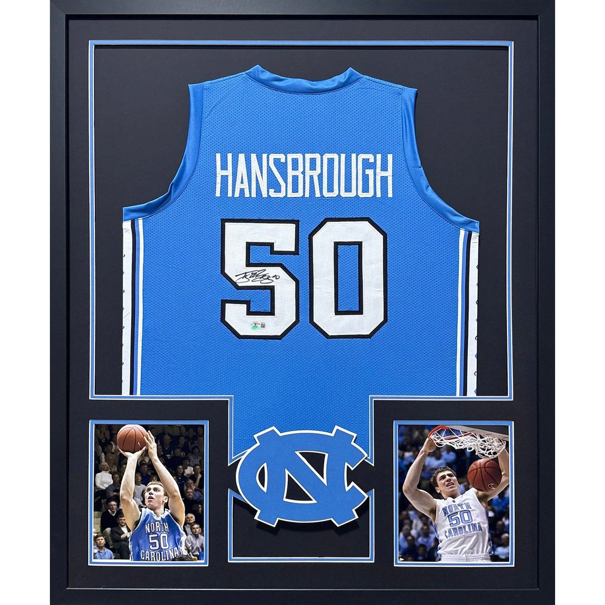Tyler Hansbrough Signed Framed UNC Jersey Autographed North Carolina Beckett