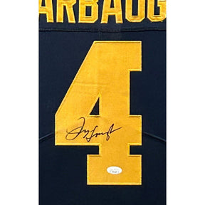 Jim Harbaugh Signed Framed Blue Jersey JSA Autographed Michigan Wolverines