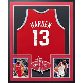James Harden Framed Red Jersey Beckett Autographed Signed Houston Rockets