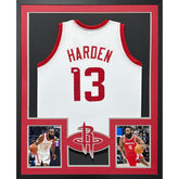 James Harden Framed White Jersey Beckett Autographed Signed Houston Rockets