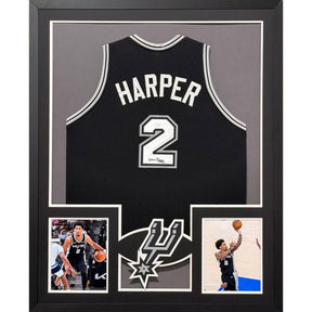 Dylan Harper Framed Signed San Antonio Spurs Jersey JSA COA Autographed