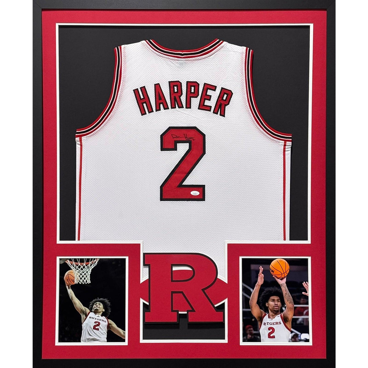 Dylan Harper Framed Signed Rutgers Jersey JSA COA Autographed
