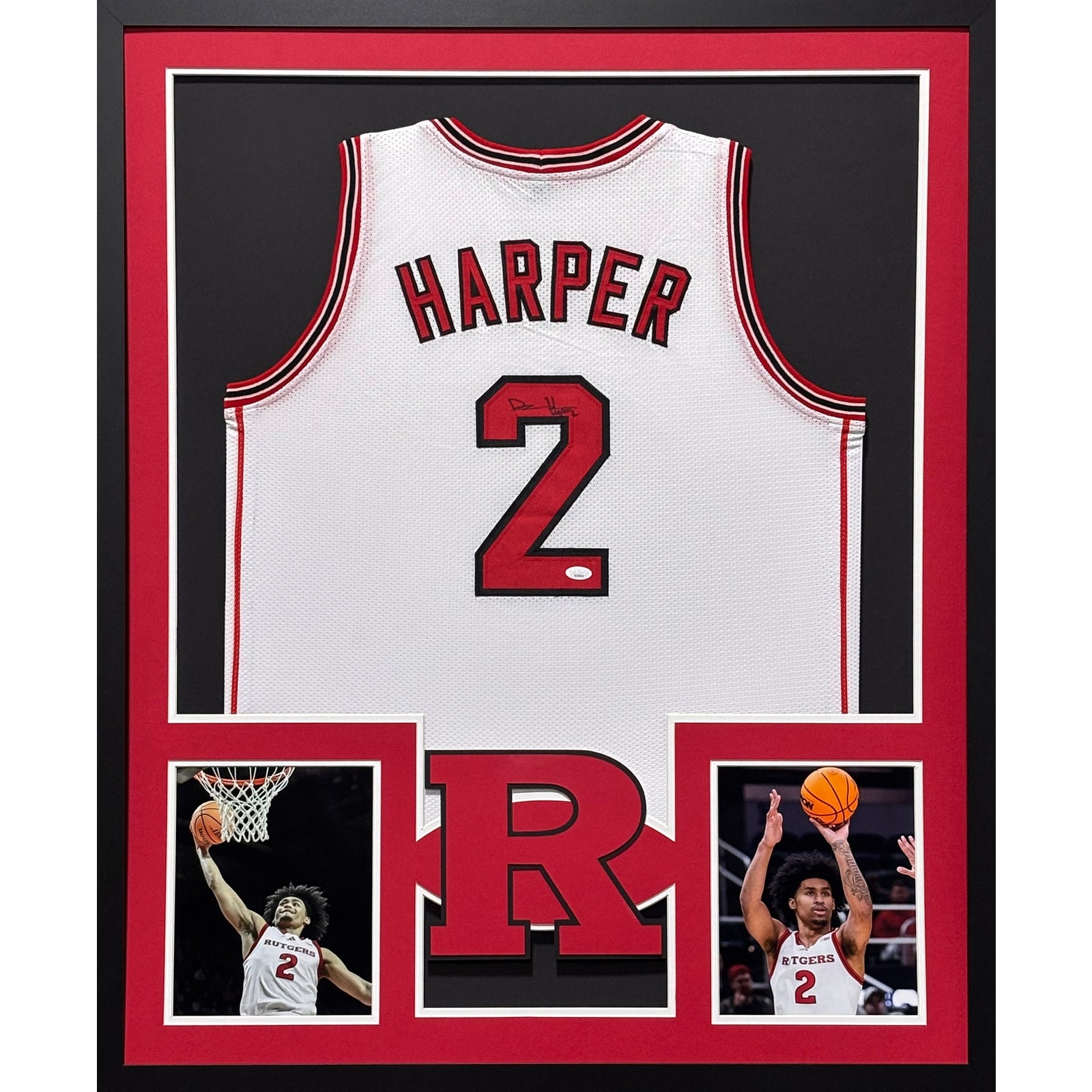 Dylan Harper Framed Signed Rutgers Jersey JSA COA Autographed