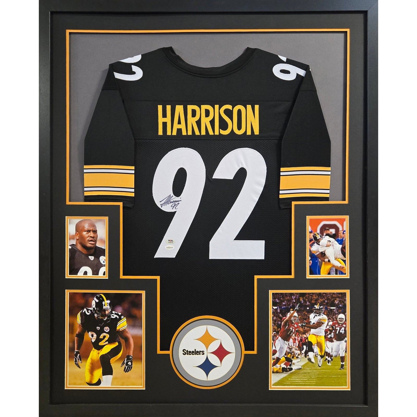 James Harrison Framed Black Jersey PSA/DNA Autographed Signed Steelers